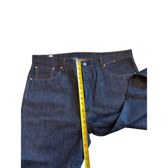 Levis 501 Jeans Mens Size 40x38 Blue Original Shrink to Fit Button Fly Raw Denim - Picture 10 of 12